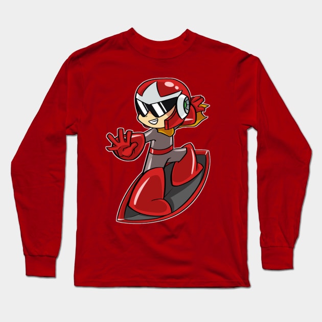 Shield Surfing Protoman Long Sleeve T-Shirt by LegoNinjaBilbo